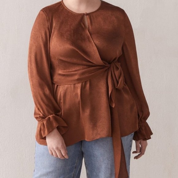 Addition Elle Tops - Burnt Orange Blouse